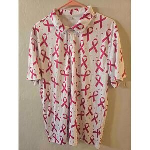 Breast Cancer Awareness Golf Polo Men's Size Large